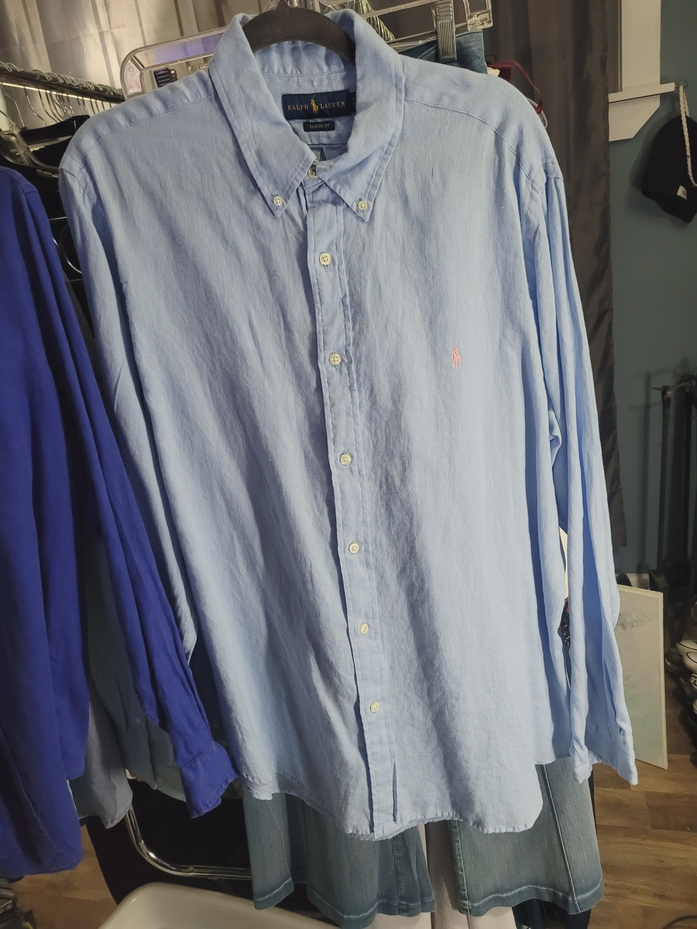 Ralph Lauren Sky Blue Button-Down Casual Shirt